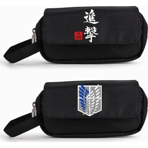 Anime Attack on Titan Pencil Case women Pen Bag student school oxford Handbag