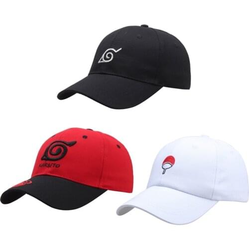 Anime Akatsuki Ninja Uchiha Konoha Embroidered Baseball Cap Adult Cotton Anime Logo Hat One Size 58cm Adjustable