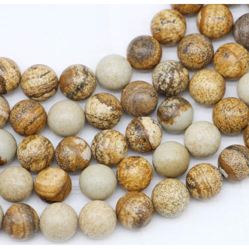 1strand/lot 4/6/8/10/12mm Natural Stone Picture Jaspers Bead Round Loose Spacer Beads For Jewelry Making Findings DIY Bracelet