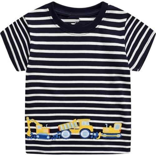 Bambino 2021 New Tees of Children 2-7 Years Tractor Cotton T shirt for Kids Boys Pink Tops Clothing Baby Clothes Child Costume