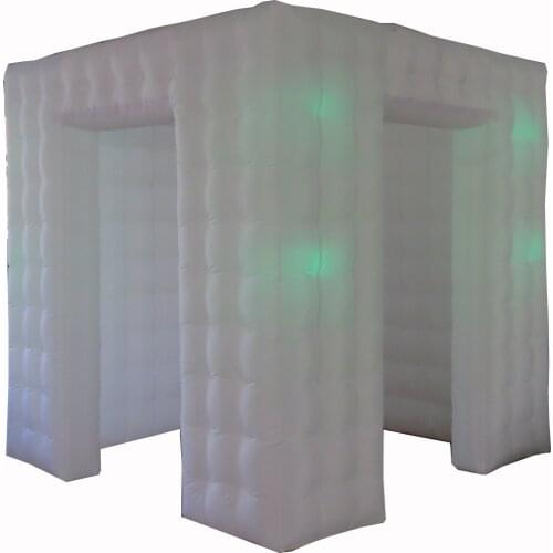 FUNWORLD Inflatable Photo Booth Enclosure with Inner Air Blower and Remote Controller, two door