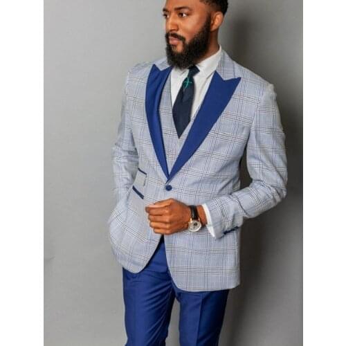 Custom Made Groomsmen One Button Groom Tuxedos Peak Lapel Men Suits Wedding Best Man 3 Pieces ( Jacket+Pants+Vest+Tie ) C854