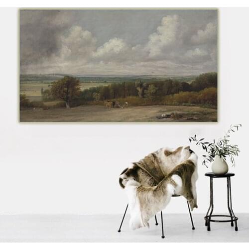 Citon John Constable《Ploughing Scene in Suffolk》Canvas Oil painting Artwork Poster Picture Backdrop Wall Decor Home Decoration