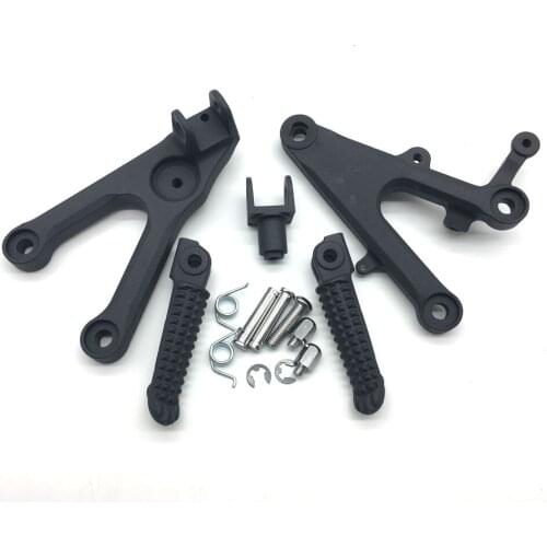Motorcycle Black Front Rider Foot Pegs Footrest Bracket Fit For Yamaha YZF R6 2003 2004 2005