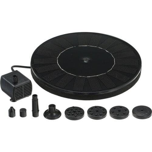 Solar Fountain Pump, 2.8W Circular Solar Water Pump, With 6 Nozzles, Suitable For Pond Or Garden Decoration-ABUX