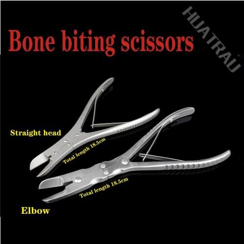 Small animal orthopedic instruments medical double joint bone biting scissors flat head elbow straight head bone biting forceps