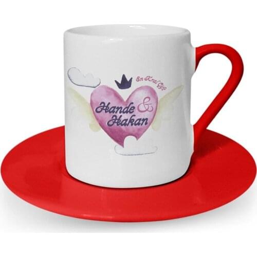 Personalized Valentine 'S Day Themed Red Turkish coffee Cup-24