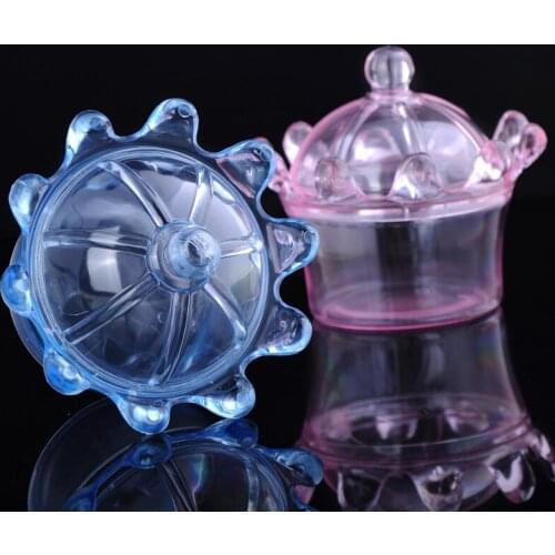 Wedding Favor Plastic Transparent Crown Candy Box for birthday Creative Chocolates Box For Baby Shower candy box 50pcs