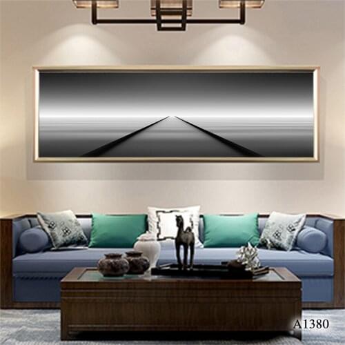 Modern Abstract Oil Painting Print on Canvas White and Black Seascape Canvas Art Printing Wall Art Picture for HomeDecor