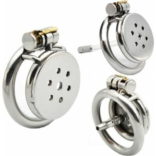 Super Mini Chastity Cage Stainless Steel Male Chastity Device 2 Sizes Penis Cage Cock Ring With Lock Sex Toys Men Sex Products