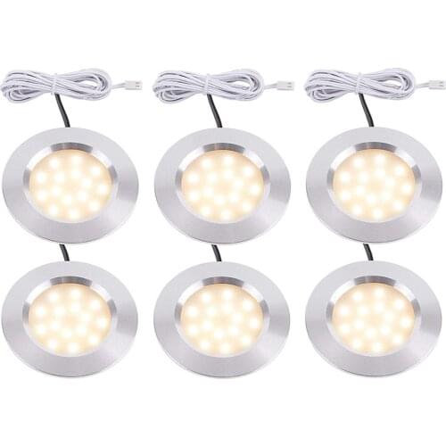 Dimmable 3W DC12V LED Under Cabinet Light Shelf Showcase Cupboard Closet Puck Downlight Surface Mount Wardrobe Night light