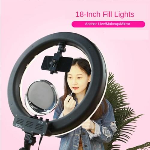 18 inch LED Ring Light 3200-5600K Photography Dimmable Selfie Ring Lamp Video Lighting for Makeup Video Live