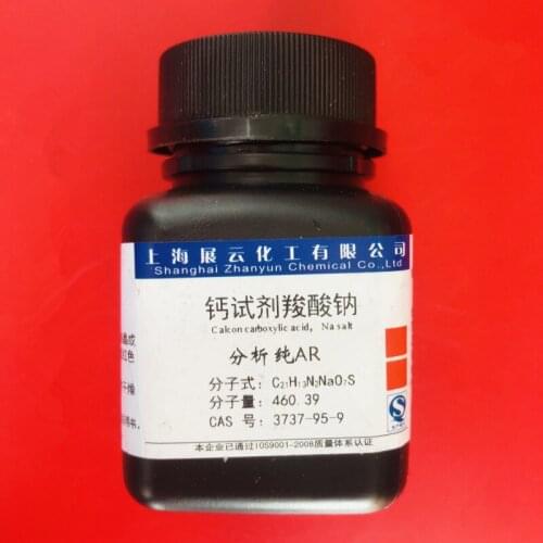 T 2-Hydroxy-1-(2-hydroxy-4-sulfo-1-naphthylazo)-3-naphthoic acid Calcon-carboxylic acid CAS 3737-95-9. AR grade Patton and Reede