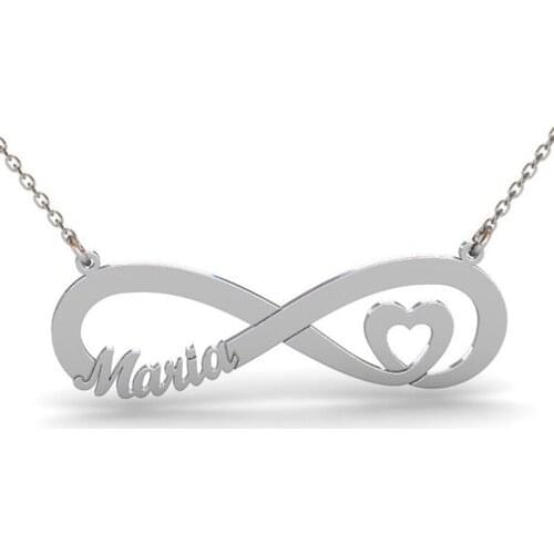 Ufine fashion Personalized Infinity and Heart Name shape pendant Necklace cooper high quality pendant necklace N2120