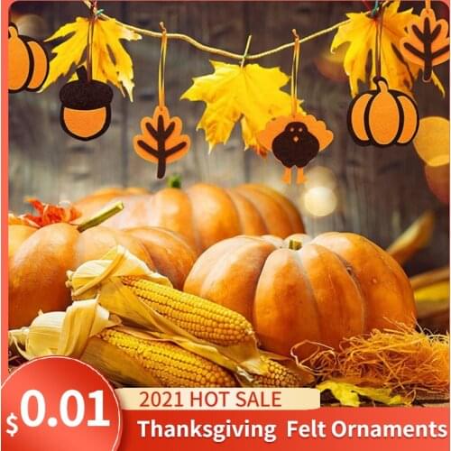 Thanksgiving Decoration Felt Ornaments Double-layer Turkey Maple Leaf Nut Pumpkin Felt Decoration Pendant Autumn Thanksgiving