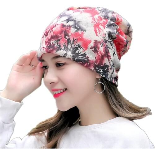Women Floral Cancer Chemo Hat Beanie Scarf Turban Head Wrap Cap Cotton Casual Fitted Knitted Hat For Women High Quality