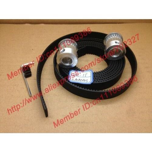 2Meters HTD 3M timing belt width 15mm and 2pcs 24 teeth 3M Timing Pulley Bore 12mm for laser engraving CNC machines