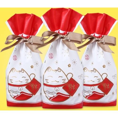 100pcs Plastic bag Sack bag snack candy red gift bag ziplock plastic bag