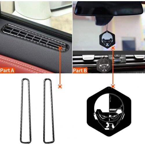 2Pcs Air Outlet Sticker Anti-scratch Wear-resistant Carbon Fiber Car Window Air Outlet Sticker for Nissan GTR R35 2008-2016