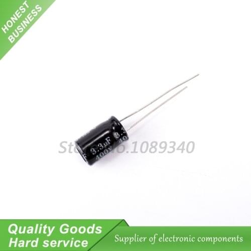 20PCS 400V3.3UF 8*12mm 3.3UF 400V 8*12 Aluminum electrolytic capacitor