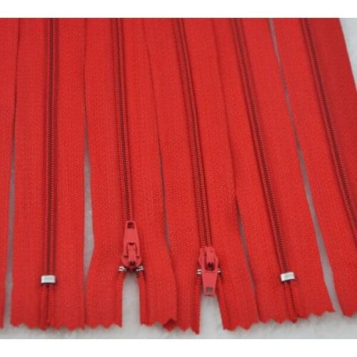 20pcs Red Color Nylon Coil Zippers Tailor Sewing Tools Craft 9 Inch