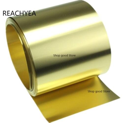 50 Meter Thin Brass Strip Thickness 0.1/0.2/0.3/0.5mm Brass Sheet gold film Brass Foil Brass plate H62