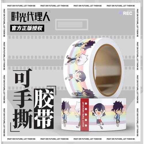 Anime Shiguang Daili Ren Cheng Xiaoshi Lu Guang Qiao Ling Masking Adhesive Tape Hand Tear Paper Packaging Sticker Stationery