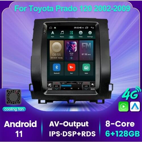 For Toyota Land Cruiser Prado 120 2002 - 2009 For Tesla style screen Car Radio Multimedia Video Player Navigation GPS Android
