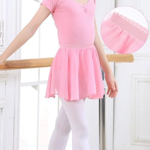 Ballet Dress Gymnastics Leotards for Girls Kids Short Sleeve Ballet Dancewear Chiffon Skirts Kids Bowknot Dance Leotards