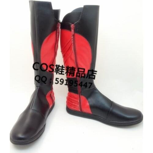 Masked Rider Ryuki Black Red Halloween Cosplay Shoes Boots X002