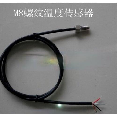 2Pcs DS18B20 Digital Temperature Sensor M8 Thread Temperature Sensor Stainless Steel Waterproof Type