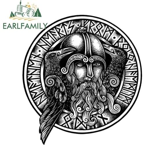 EARLFAMILY 13cm x 11.7cm for Odin Vinyl Car Stickers Motorcycle Helmet Refrigerator Snowboard Waterproof Camper Vehicle Decal