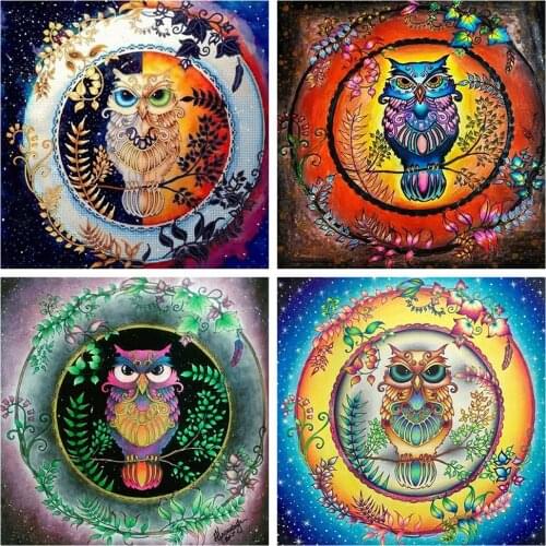 Evershine Diamond Painting Owl Full Square Drill Cartoon Cross Stitch Mosaic Embroidery Rhinestone Picture Home Decoration