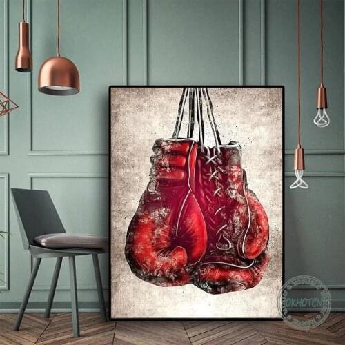 Graffiti Hustle Red Boxing Gloves Posters and Prints Canvas Paintings Wall Art Pictures for Living Room Home Decor Cuadros