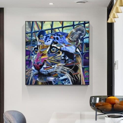 Graffiti Art Dog Cow Canvas Painting Animals Posters and Prints Wall Animals Art Picture for Living Room Home Decor Cuadros