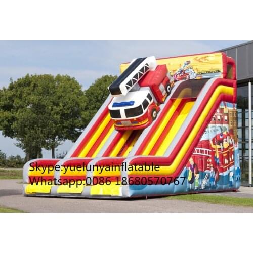 China Guangzhou) manufacturers selling inflatable slides,Fire truck slide KY-692