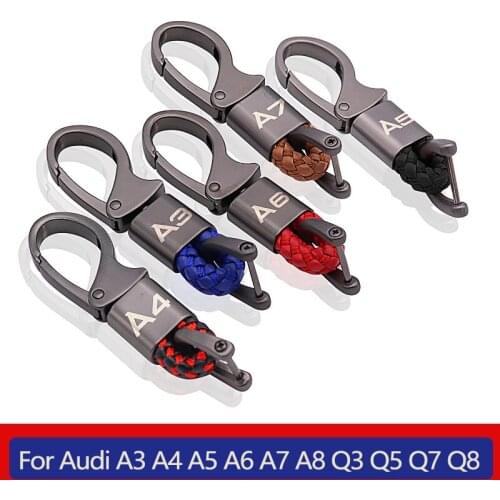 New New hand-woven leather Car Key Ring For audi a4 b6 b7 b9 a3 8l 8p 8v q3 a7 a4 b8 a6 c6 4f c7 a5 q5 q7 q8 a7 a8 Car Key Ring