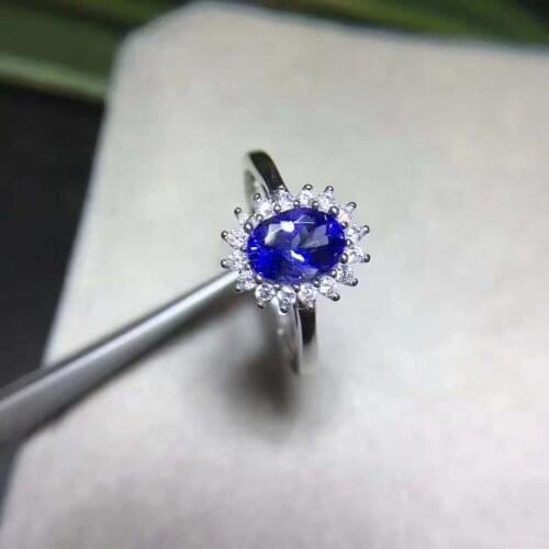 Natural And Real Tanzanite luxury ring ring Free shipping gemstone 925 sterling silver Fine jewelry
