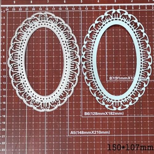 Metal Cutting Dies Etched Layer Oval Frame Background 2020 Crafts Stencil For DIY Scrapbooking Paper Cards Embossing Die