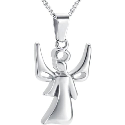 Fashion Jewelry Stainless Steel Ash Holder Angel Girl Memorial Keepsake Creamtion Urn Pendant Necklace