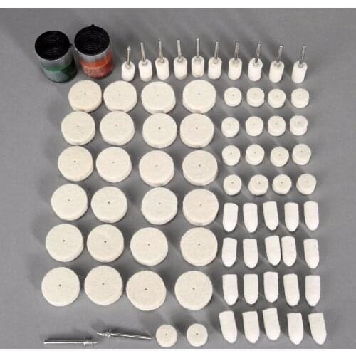 76pcs Wool Polishing Accessories Electric Grinding Mill Kit Wool Grinding Paste Suits Dremel Tools Herramientas