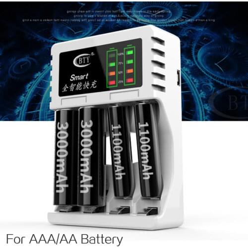 New Intelligent Fast Charger For AA AAA Ni-MH Ni-Cd Rechargeable Battery F