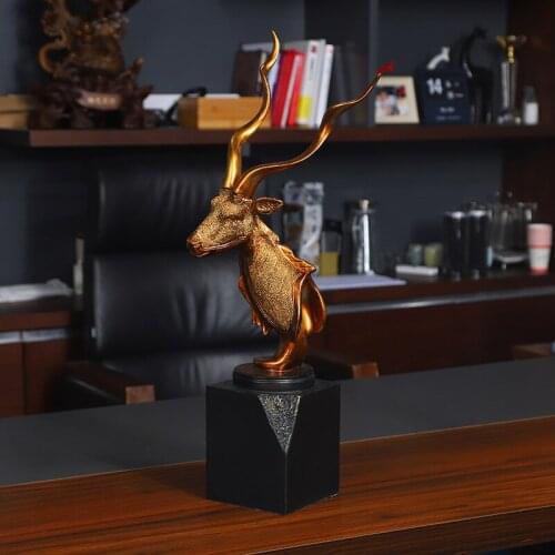 NEW EUROPEAN LIGHT LUXURY AND SIMPLE RESIN ANTELOPE HEAD CARVING LIVING ROOM AND BEDROOM PORCH DECORATION