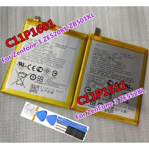 New Original For ASUS Zenfone 3 ZE520KL Z017DA live ZB501KL A007 / Zenfone3 ZE552KL Z012DA Z012DE Phone Battery