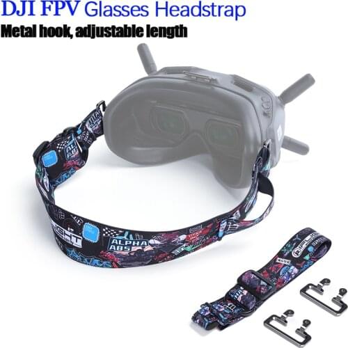 For DJI FPV Glasses Headband Adjustable Colorful Graffiti HeadStrap With Metal Hook DJI FPV Goggles Head Belt Drone Accessories