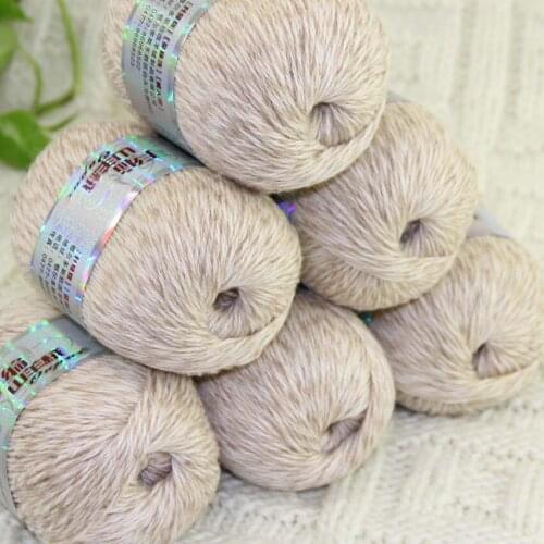 Sale 6balls X 50g pure high quality 100% cashmere warm soft Knitting Yarn635 Beige White Multi