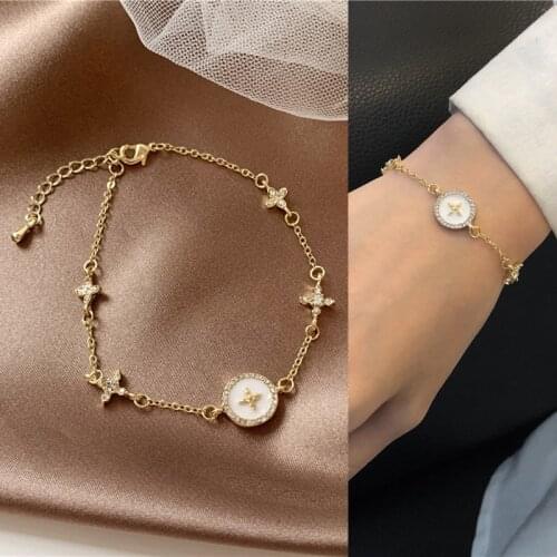 Romantic Rhinestone Cross Star Bracelet Bangle Cute Plum Bracelets for Women Girls Men Kids Wrist Jewelry 2021 New Arrival Trend