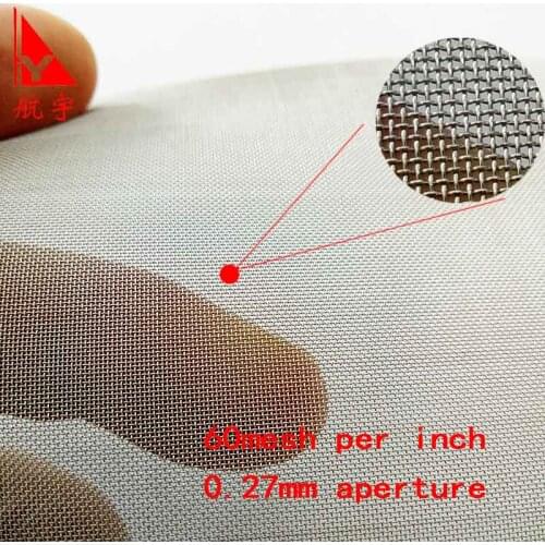 SS304 stainless steel wire mesh 60 mesh woven sieve mesh 0.27mm aperture for screen filter