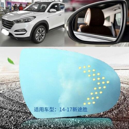 Blue mirror For Hyundai Tucson Car Rearview Mirror Glare Proof Blue Glasses Led Lamp Heated turn single lamp