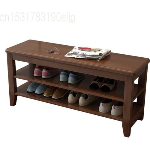 Solid Wood Shoe Changing Stool Home Shoe Stool Type Shoe Cabinet Entrance Door Nordic Simple Porch Test Shoe Stool Log Wearing S